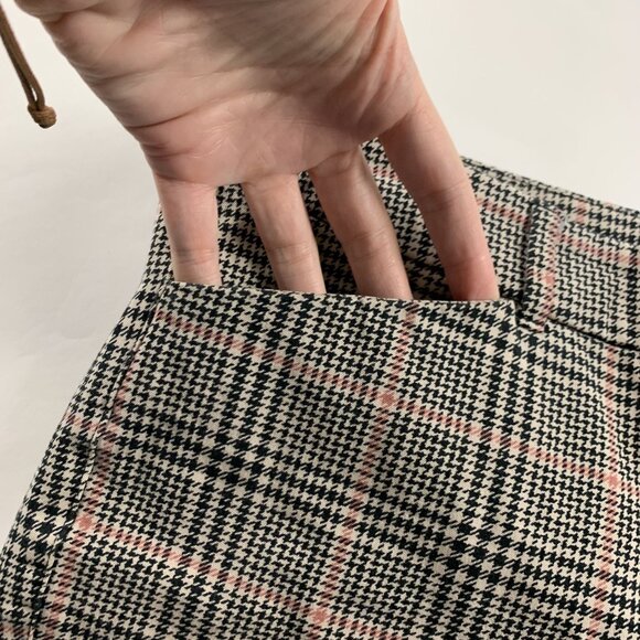 Old Navy Black & Tan Tartan Stretch Canvas Skinny Pixie Pant 12 - Picture 3 of 8